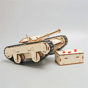 Wooden Remote Control Tank Model Assembly Kit DIY Children's Science Experiment Education Puzzle Toy Student Technology Small Production