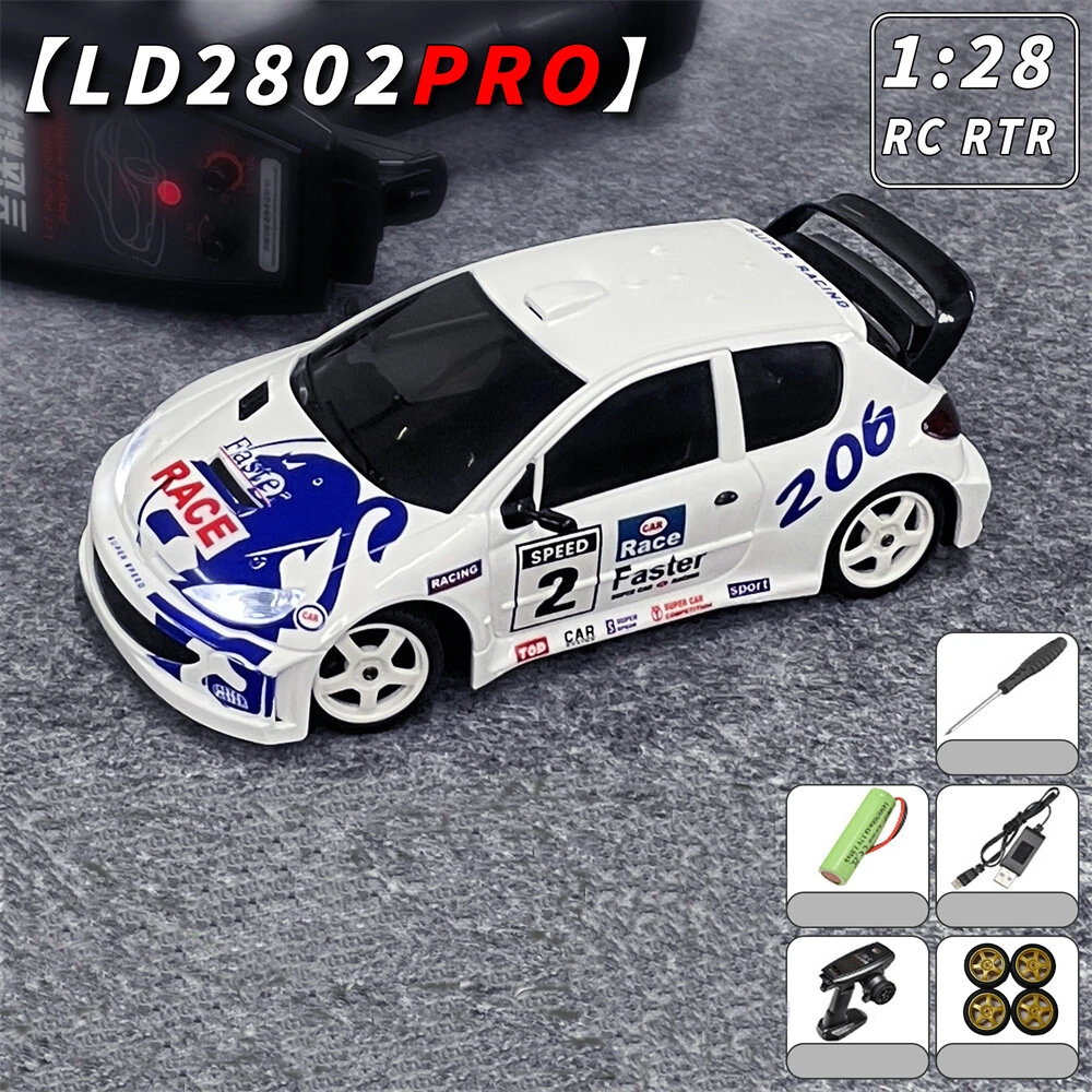 LDRC 2802 PRO RTR 1/28 2.4G RWD Drift RC Car Gyro LED Light On-Road Mini Full Proportional Racing Micro Classic Vehicles Models Toys - Image 7
