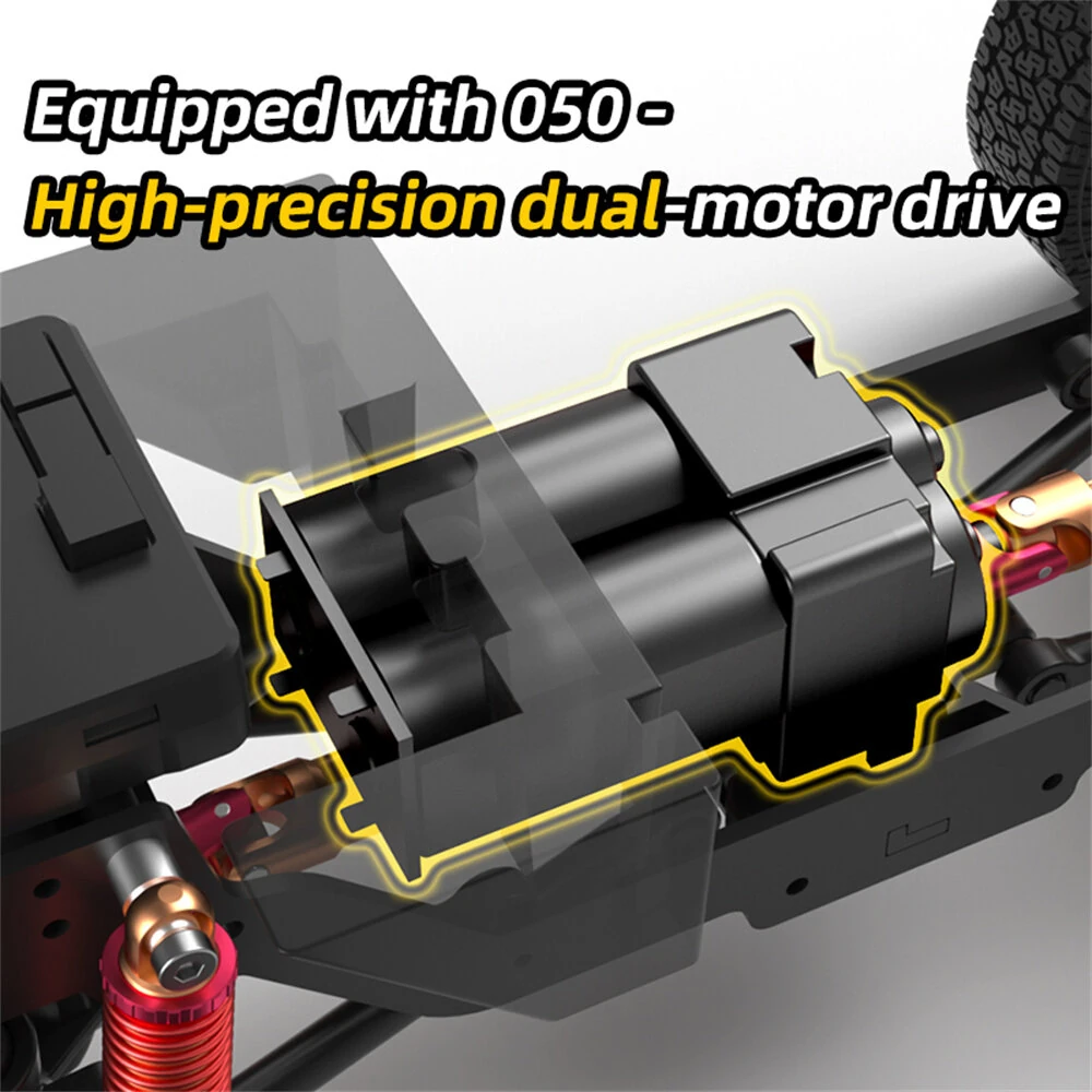 TRASPED HG4-211 RTR 1/16 2.4G 4WD RC Car for TOYOTA FJ40 Land Cruiser Off-Road Truck with Winch LED Light Sound Smoke Simulated Suspension Metal Drive Shaft Spring Wheel Hub Remot Control Vehicles Models Toys - Image 6