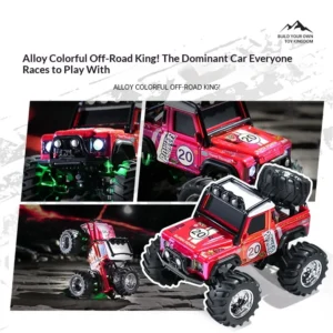 TRASPED HG4-335 RTR 1/64 2.4G RWD Mini Alloy RC Car Cyber Off-Road Climbing Truck Cool Appearance LED Light Shock Absorption Support App Remote Control Three Speed Vehicles Models Pocket Toys Desktop Collection Gift For Boys
