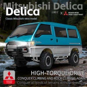 LDRC 1296 RTR 1/12 2.4G 4WD for Mitsubishi Delica L300 1986 RC Car Dual-Speed Mechanical Shifting Classis Off-Road Van Climbing Truck LED Light Full Proportional Control Metal Gears CVD Straight Axle Vehicles Models Toys