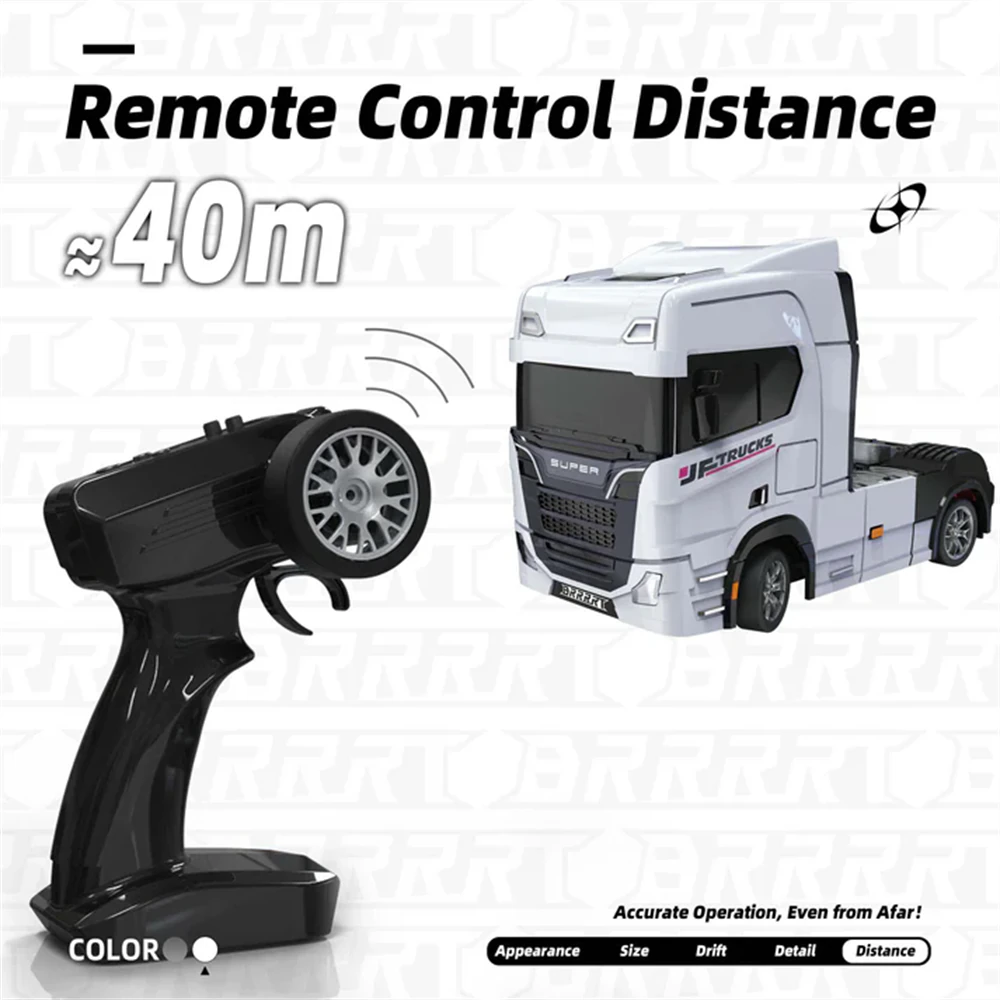 S917 RTR 1/43 2.4G 4WD Mini RC Car Tractor Semi Truck Built-In Gyro Full Proportional Drift Dual Speed LED Lights Racing Vehicles Models Engineering Remote Control Toys - Image 2