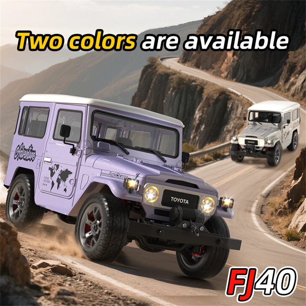 TRASPED HG4-211 RTR 1/16 2.4G 4WD RC Car for TOYOTA FJ40 Land Cruiser Off-Road Truck with Winch LED Light Sound Smoke Simulated Suspension Metal Drive Shaft Spring Wheel Hub Remot Control Vehicles Models Toys - Image 3