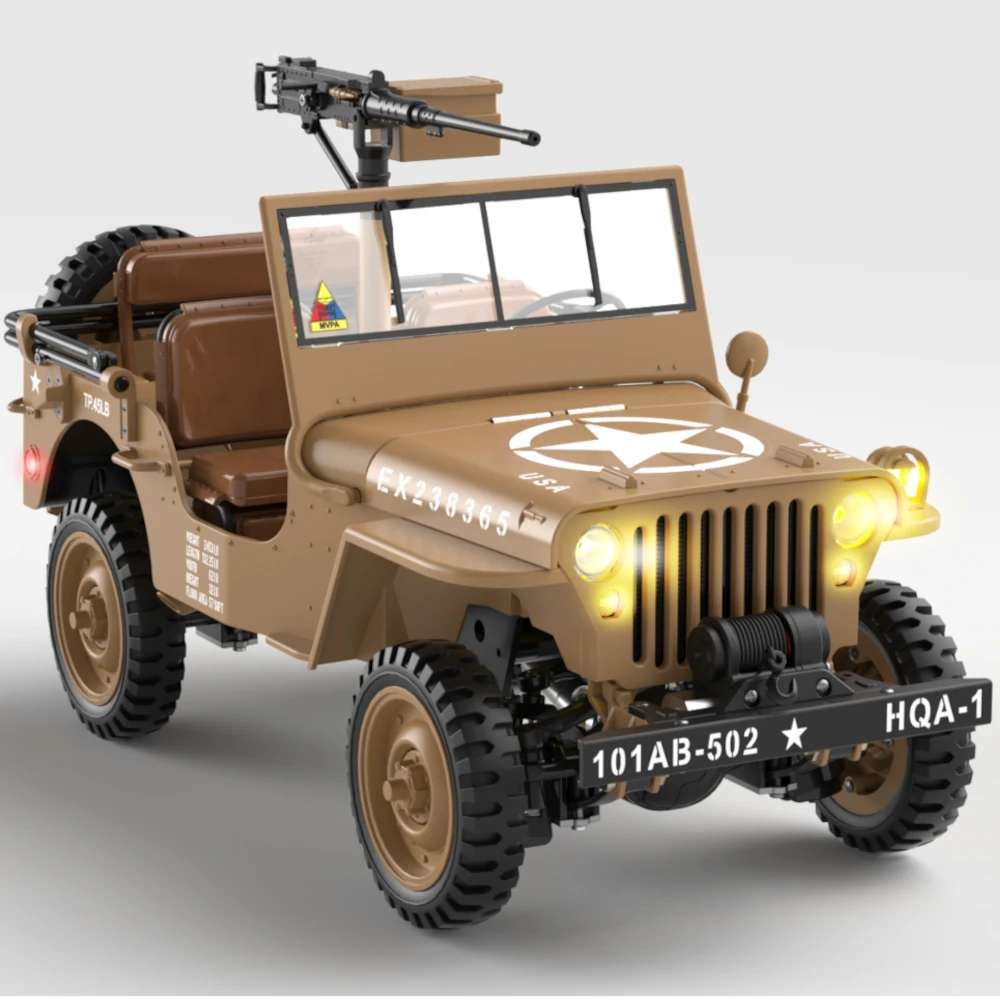 HG TRASPED HG4-58 RTR 1/14 2.4G 4WD RC Car Willys Military Truck for Jeep Off-Road Climbing LED Light Sound Winch Two Speed Metal Frame Rock Crawler Full Proportional Vehicles Models Toys - Image 2