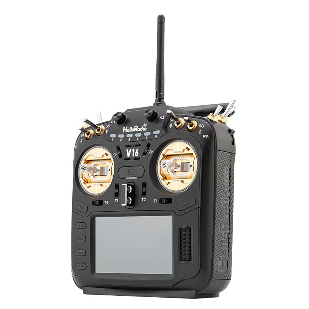HelloRadioSky V16R MAX R9 Built-in 1W ELRS 4-in-1 CNC RDC90 Metal Gimbal Radio Transmitter Mode 2 with 4.3" Touch Screen for FPV Racing Drone - Image 4