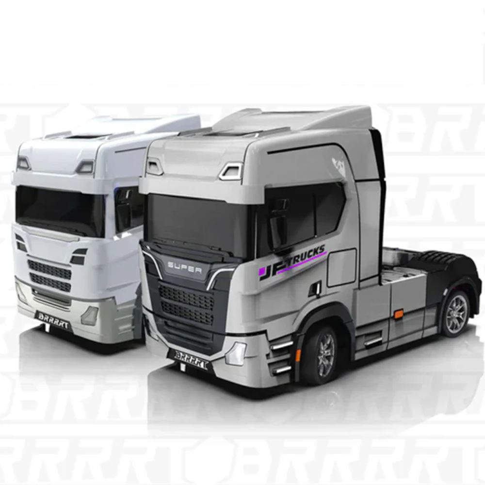 S917 RTR 1/43 2.4G 4WD Mini RC Car Tractor Semi Truck Built-In Gyro Full Proportional Drift Dual Speed LED Lights Racing Vehicles Models Engineering Remote Control Toys