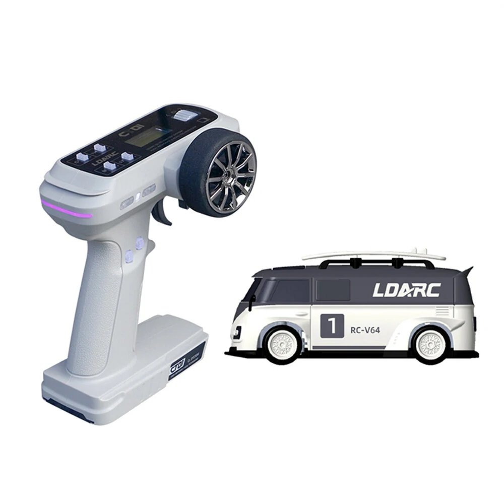 LDARC V64 1/64 2.4G RWD RC Car Mini Drift Flat On-Road LED Lights LC01 Chassis Micro Van Vehicles Models Full Proportional Remote Control Racing Toys 80 Minutes Playing Time - Image 3
