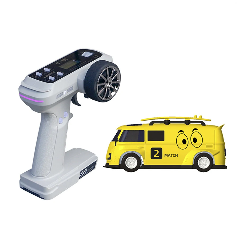 LDARC V64 1/64 2.4G RWD RC Car Mini Drift Flat On-Road LED Lights LC01 Chassis Micro Van Vehicles Models Full Proportional Remote Control Racing Toys 80 Minutes Playing Time - Image 4