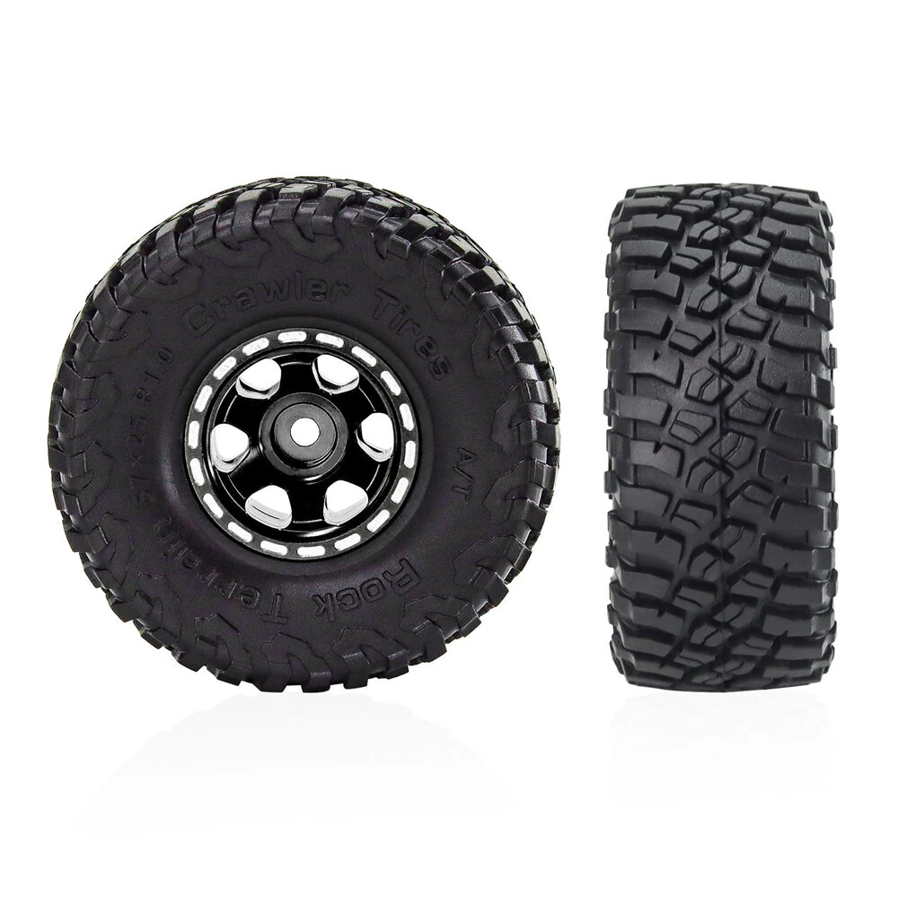 4PCS 1.0 Inch Aluminum Alloy Blade Wheels Gravel Tires Spare Parts for SCX24 FMS24 TRX4M RC Climbing Car Vehicle Models Accessories - Image 8