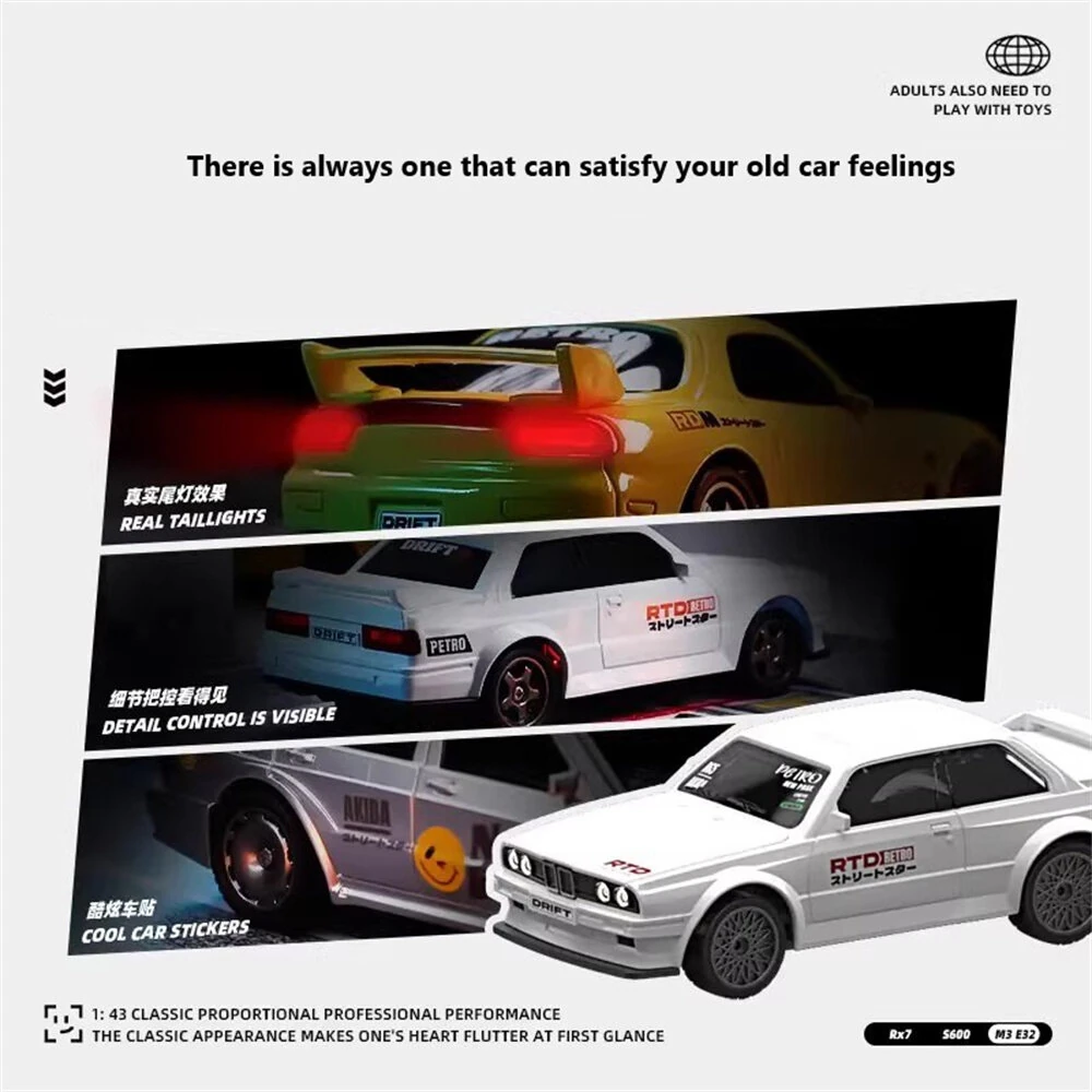 K1/K2/K3 RTR 1/43 2.4G 4WD Mini Drift RC Car Race LED Light Full Scale Desktop Remote Control High-Speed Motor On-Road Racing Vehicle Model Boys Gifts Toys - Image 3