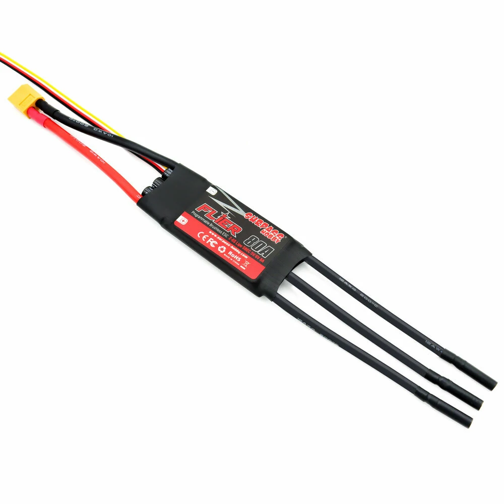SURPASS-HOBBY FLIER Series New 32-bit 80A Brushless ESC With 5V/6V 8A SBEC 2-6S Support Programming for RC Airplane - Image 4