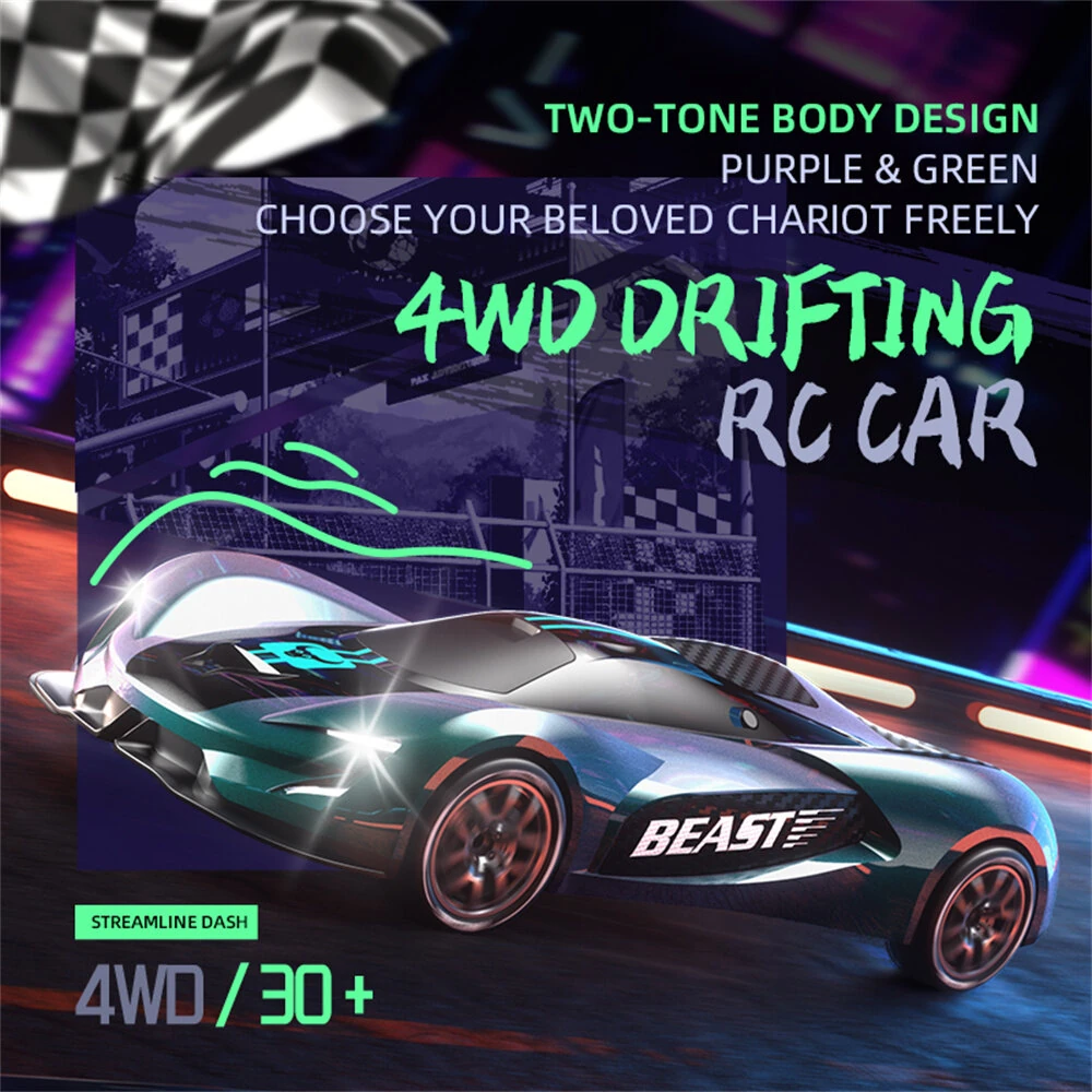 ZLL SG208 PRO RTR 1/24 2.4G 4WD Drift RC Car High Speed 360 Rotation Music Stunt LED Light On-Road Racing Vehicles Models Toys - Image 3