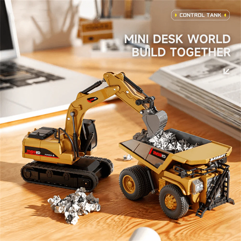 Z6750/Z6752/Z6753 RTR 1/64 2.4G Mini RC Car Alloy Forklift Excavator Dump Truck Support App Remote Controlled LED Light Sound Engineering Vehicle Two Speed Desktop Toys Model Collection Gift For Boys - Image 5