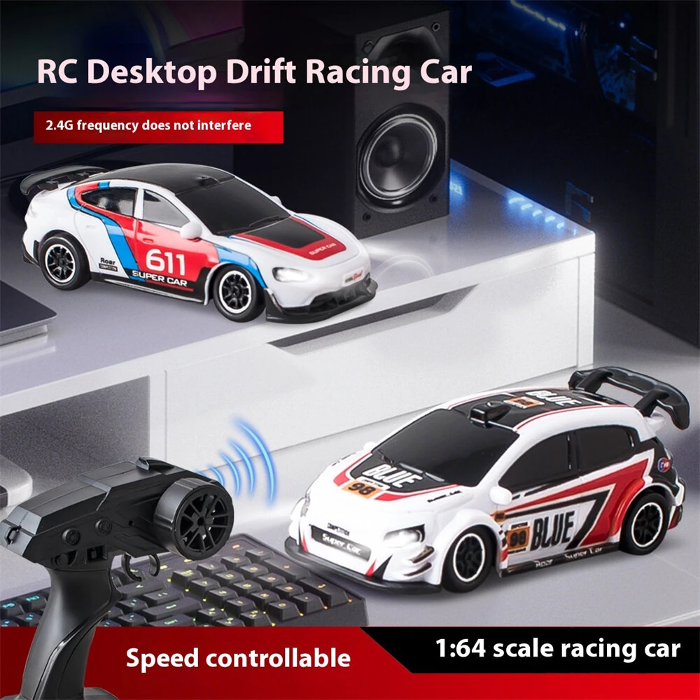 664999 RTR 1/64 2.4G 4WD Drift RC Car Mini Racing LED Light Remote Control High Speed On-Road Vehicles Models Boys Gifts Toys - Image 4