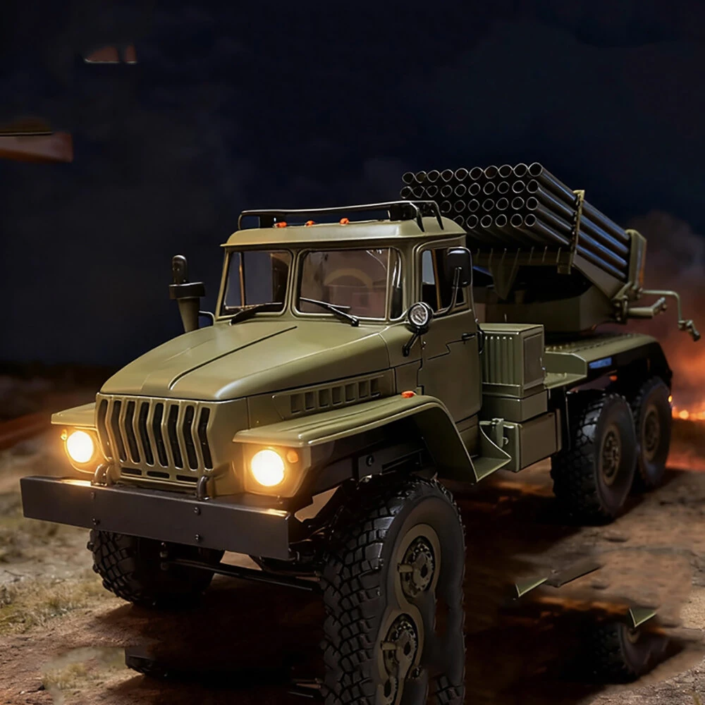 WPL B36-2 1/16 2.4G 6WD RTR Rc Car Hail Rocket Launcher BM-21 Military Truck Rock Crawler Vehicle Models Toy Proportional Control - Image 3