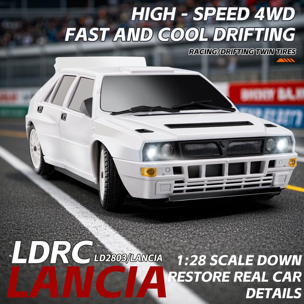 LDRC 2802 2803 2804 206 LANCIA QUATTRO RTR 1/28 2.4G 4WD RC Car Drift LED Light On-Road Full Proportional Racing Vehicles Models Toys - Image 2