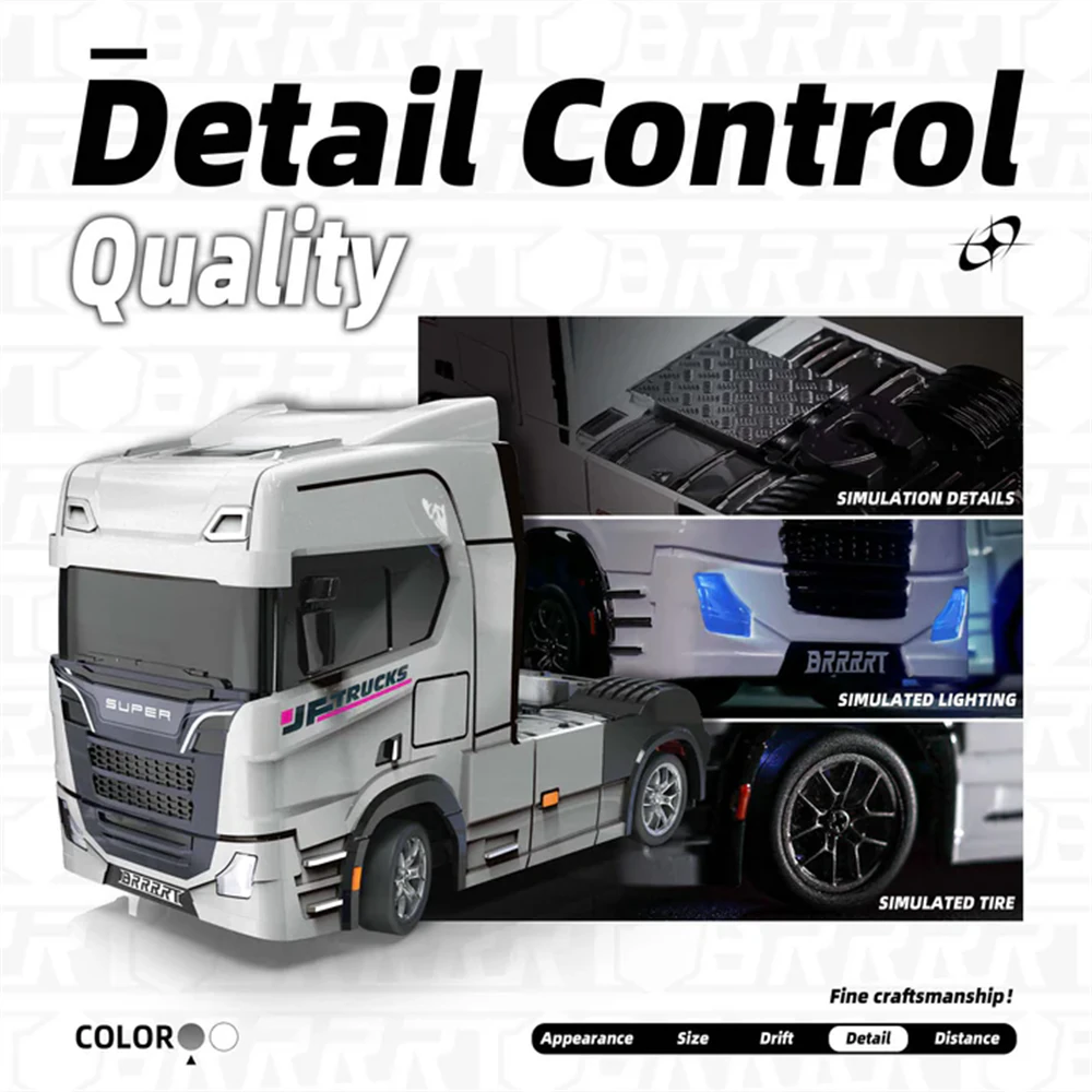 S917 RTR 1/43 2.4G 4WD Mini RC Car Tractor Semi Truck Built-In Gyro Full Proportional Drift Dual Speed LED Lights Racing Vehicles Models Engineering Remote Control Toys - Image 5