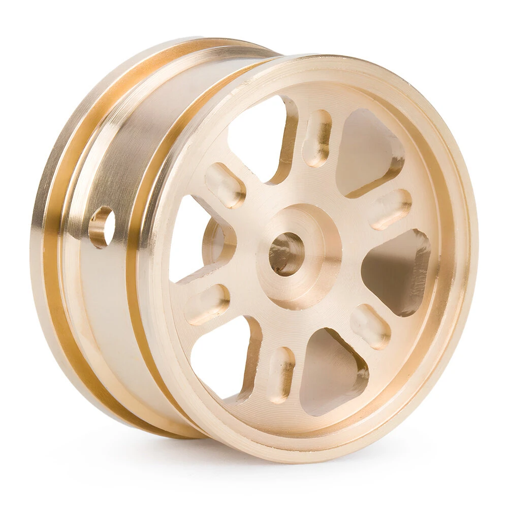 4PCS Upgraded Brass Wheel Rims 0.7'' for Axial SCX30 1/30 RC Car Vehicles Models Spare Parts - Image 6