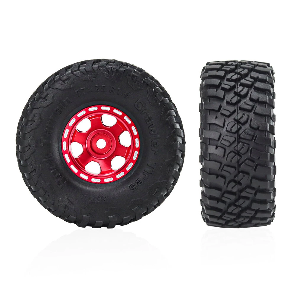 4PCS 1.0 Inch Aluminum Alloy Blade Wheels Gravel Tires Spare Parts for SCX24 FMS24 TRX4M RC Climbing Car Vehicle Models Accessories - Image 7