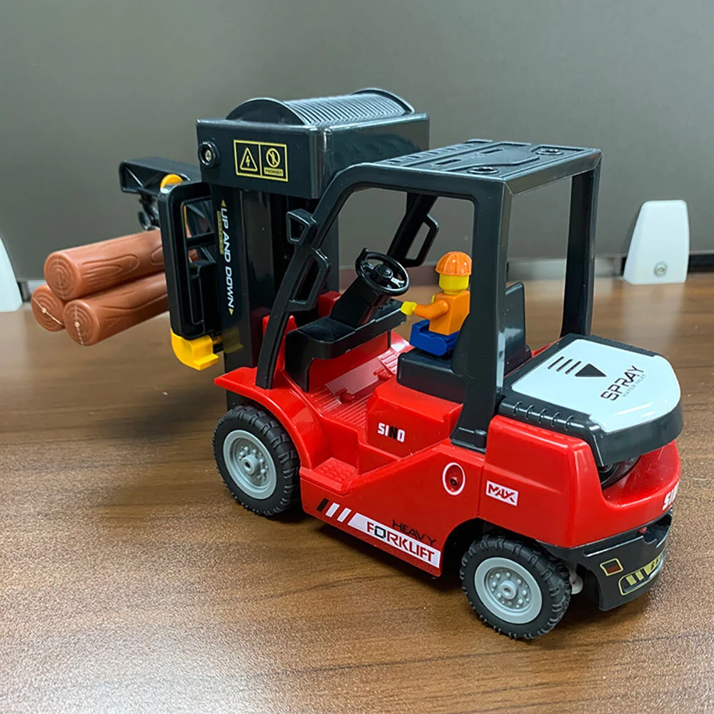 1/24 2.4G 11CH Alloy RC Heavy Forklift Crane Car Lifting Music Spray Scene Simulation Children Toy For Boys - Image 4