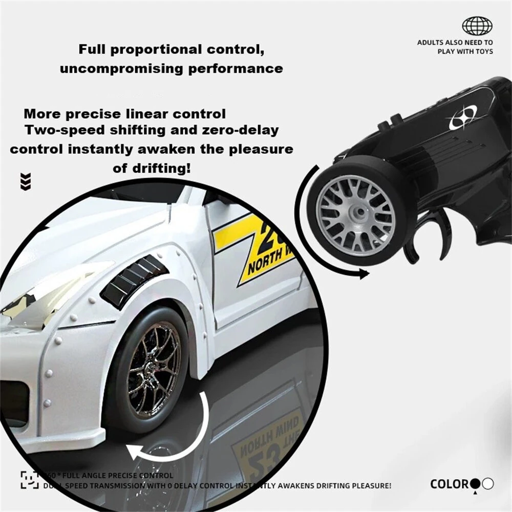 S916 RTR Mini 1/43 2.4G 4WD Drift RC Car Gyro GTR Race LED Light Full Scale Remote Control High-Speed Motor On-Road Racing Vehicle Model Boys Gifts Toys - Image 4