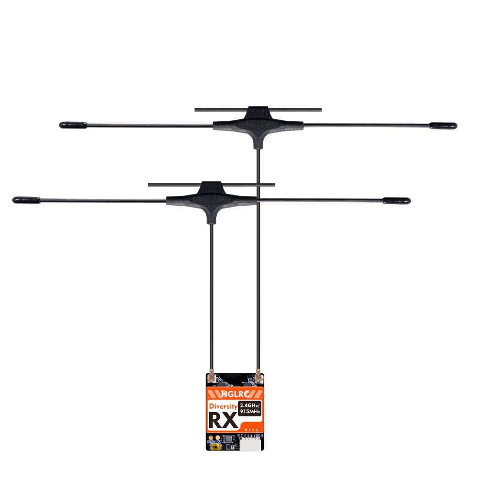 HGLRC Dualband RX Dual-Band 2.4GHz/915MHz Single/Dual Antenna IPEX 1 T-type Antenna True Diversity Gemini Receiver FPV Racer Drone - Image 2