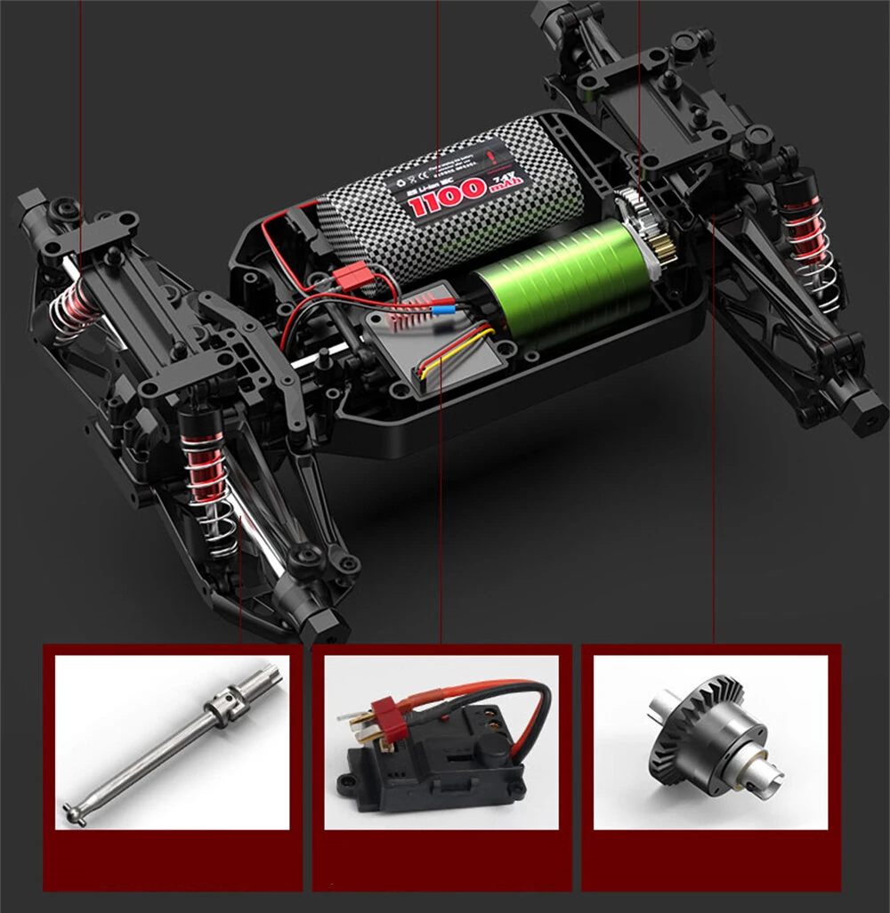 SMRC S910 1/16 2.4G 4WD RC Car Brushless/Brushed High Speed 35km/h 55km/h Off-Road Truck Full Proportional Vehicles Models Toys - Image 6