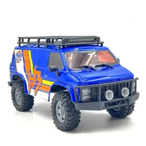 HOBBY PLUS CR18P EVO V2 Rock Van RTR 1/18 2.4G 4WD Brushed RC Car Two Speed Trail Crawler Mini Off-Road Climbing Truck Portal Axles Oil-Filled Shocks LED Light Electric Remote Control Vehicles Models Toys