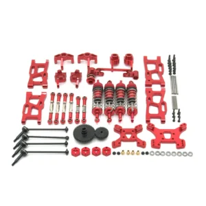 Metal Upgrade Parts WLtoys 144001 144010 124017 124019 Rlaarlo 1/14 1/12 AM X12 RC Car Shock Tower Arm Rod Kits