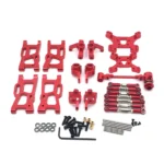 Metal Upgrades Parts for Wltoys 144001 144002 144010 124016 124017 124019 1/14 1/12 AM X12 RC Car Swing Arm Steering Block Link Rod Kit