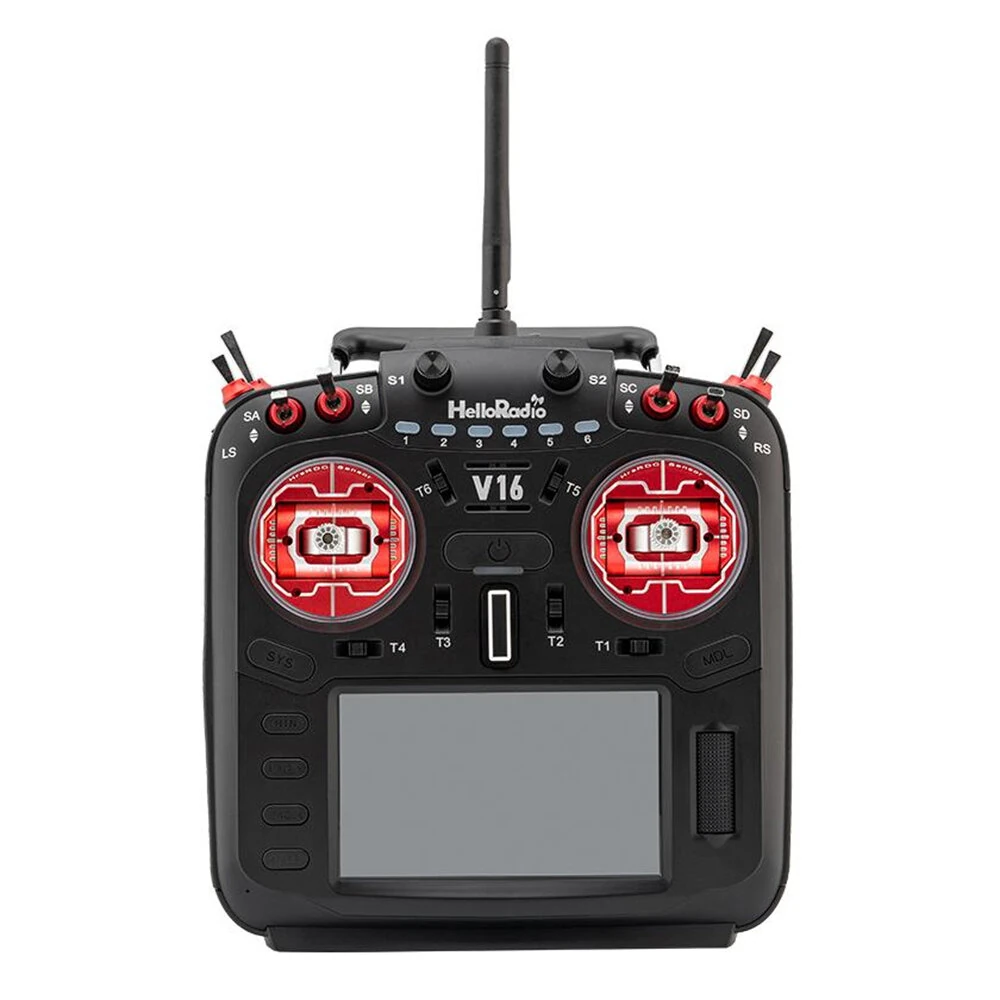 HelloRadioSky V16R MAX R9 Built-in 1W ELRS 4-in-1 CNC RDC90 Metal Gimbal Radio Transmitter Mode 2 with 4.3" Touch Screen for FPV Racing Drone - Image 2