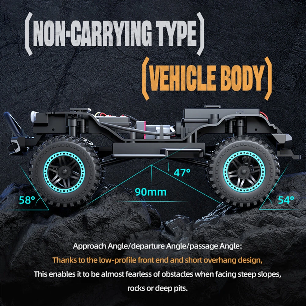 ZLL SG206 PRO/MAX RTR 1/20 2.4G 4WD Brushed/Brushless RC Car Wrangler Rock Crawler Off-Road Climbing Truck LED Lights Metal Frame Full Proportional Vehicles Models Toys - Image 5