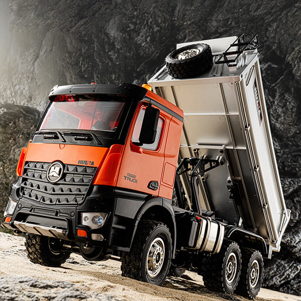Huina 1598 2.4G 14CH 6WD RC Car Dump Truck RTR Half Alloy Full Proportional Control Simulation Sound and Light Vehicle Model - Image 2