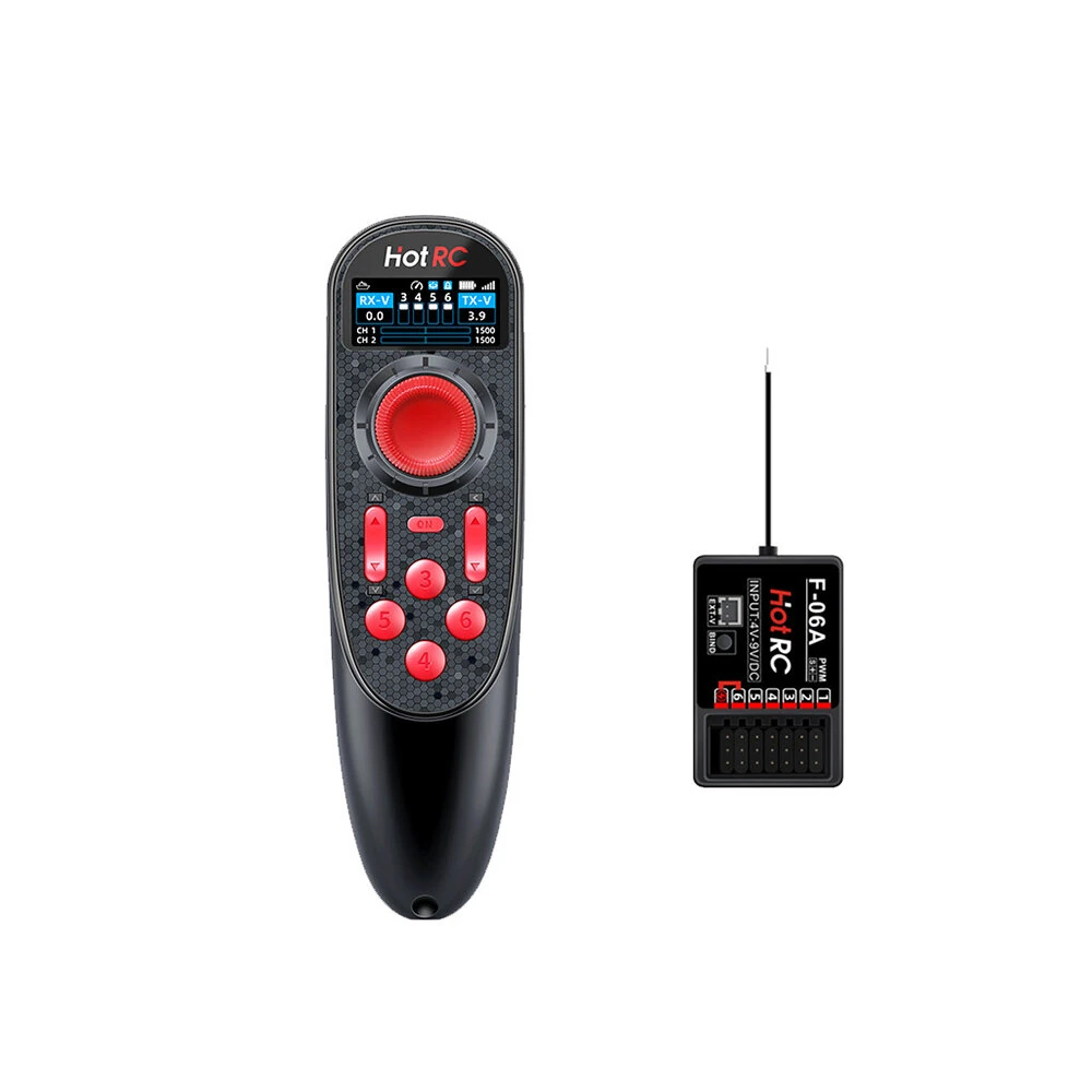 HOTRC DS650 2.4GHz 6CH FHSS Transmitter Color Display Built-in 3.7V 1500mAh Battery Radio Controller With Receiver for RC Car Boat Vehicle Models - Image 2