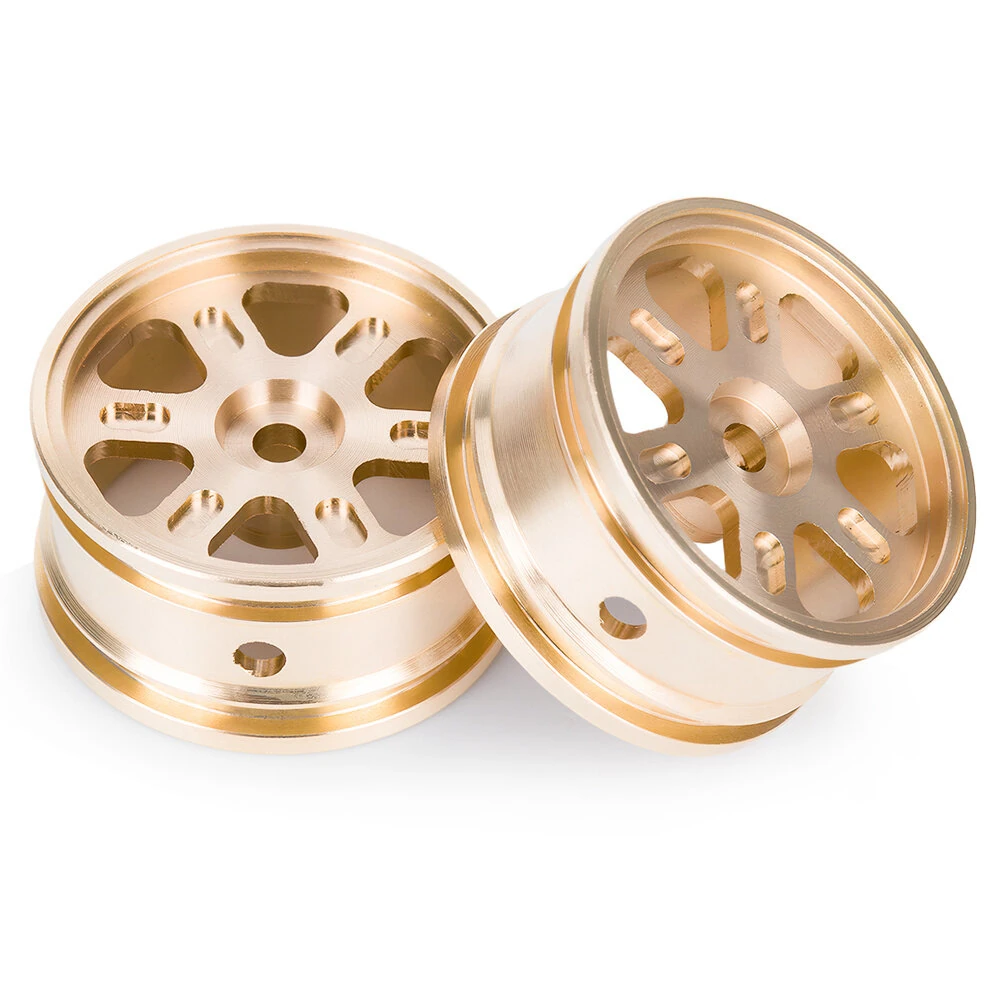 4PCS Upgraded Brass Wheel Rims 0.7'' for Axial SCX30 1/30 RC Car Vehicles Models Spare Parts - Image 3