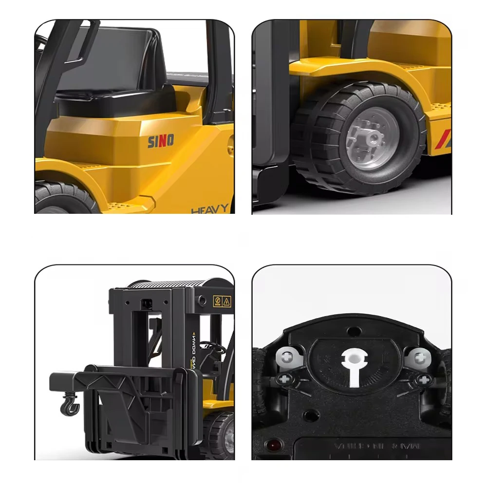 1/24 QH207-1D Forklift Electric RC Car Crane Vehicles Model w/ Sound and Light Spray Children Toys - Image 5