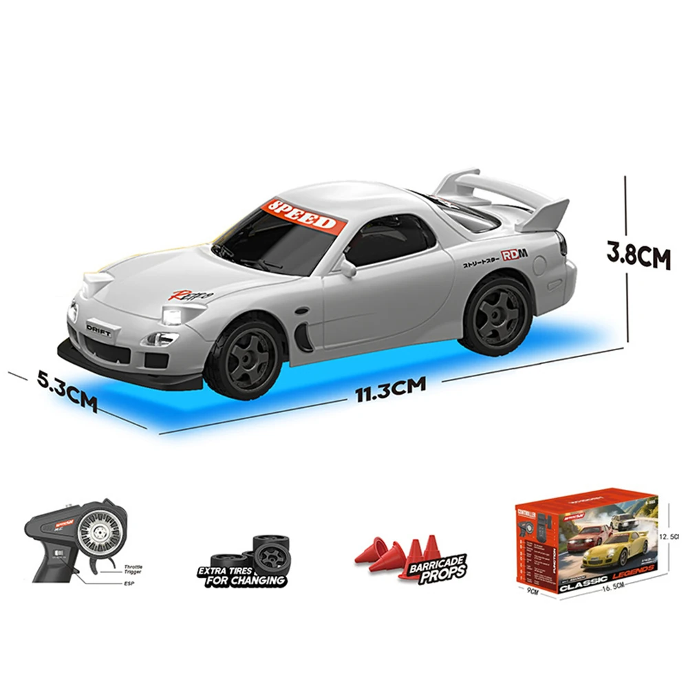 K1/K2/K3 RTR 1/43 2.4G 4WD Mini Drift RC Car Race LED Light Full Scale Desktop Remote Control High-Speed Motor On-Road Racing Vehicle Model Boys Gifts Toys - Image 9