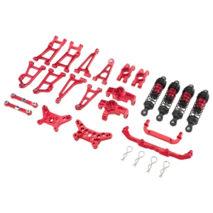 Upgraded Metal Parts Arm Steering Cup Shock Absorber Bracket Body Pillar Shock Absorber Kit Set for MJX 14211 1/14 RC Car Vehicle Models Accessories