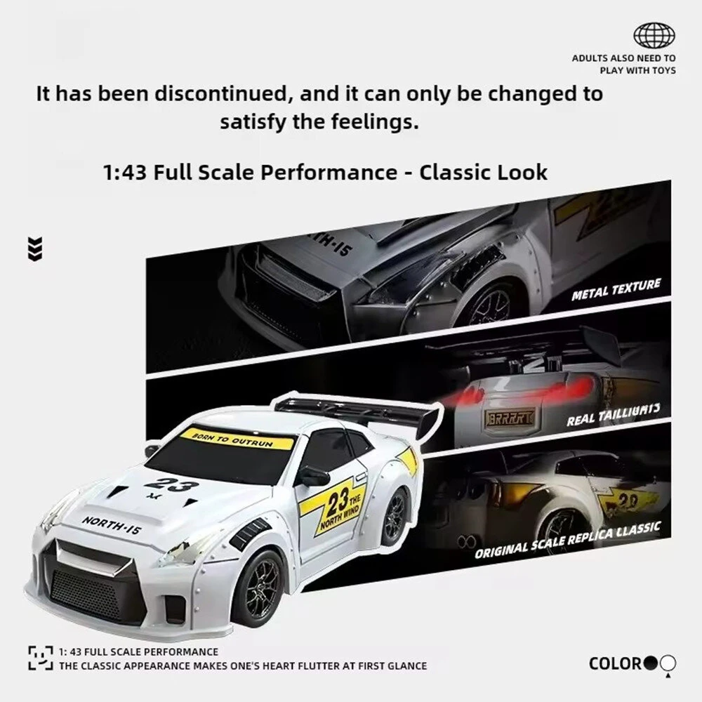 S916 RTR Mini 1/43 2.4G 4WD Drift RC Car Gyro GTR Race LED Light Full Scale Remote Control High-Speed Motor On-Road Racing Vehicle Model Boys Gifts Toys - Image 2