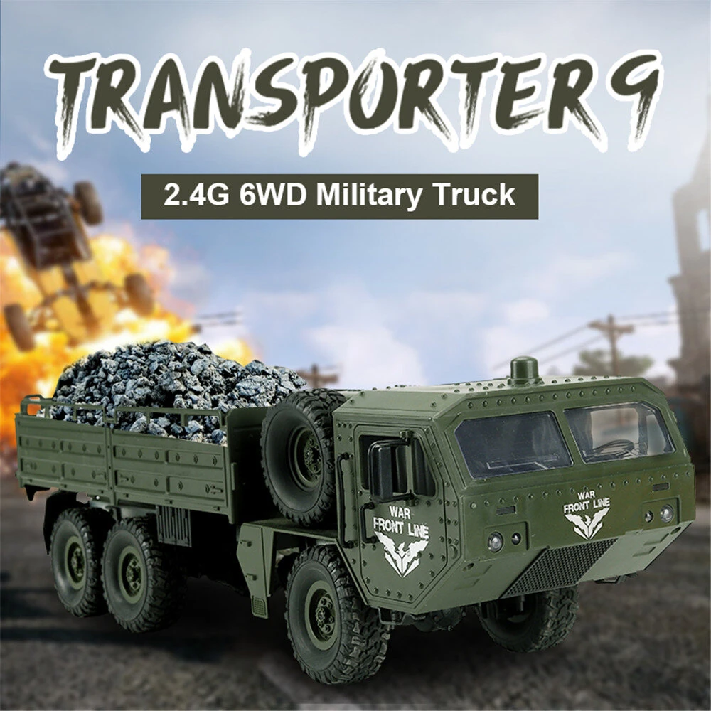 JJRC Q75 1/16 2.4G 6WD RC Car Military Truck Electric Off-Road Vehicles RTR Model - Image 3