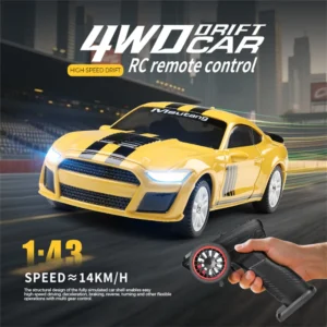 Wltoys K4308 RTR 1/43 2.4G 4WD Mini Drift RC Car with Gyro Self-Stabilizing Function LED Light Remote Control High Speed On-Road Racing Vehicle Model Boys Gifts Toys