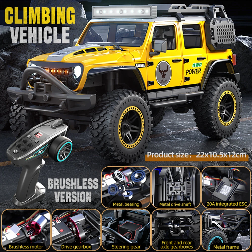 ZLL SG206 PRO/MAX RTR 1/20 2.4G 4WD Brushed/Brushless RC Car Wrangler Rock Crawler Off-Road Climbing Truck LED Lights Metal Frame Full Proportional Vehicles Models Toys - Image 2