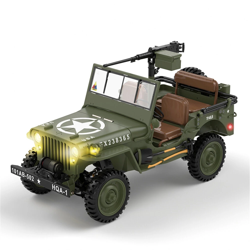 HG TRASPED HG4-58 RTR 1/14 2.4G 4WD RC Car Willys Military Truck for Jeep Off-Road Climbing LED Light Sound Winch Two Speed Metal Frame Rock Crawler Full Proportional Vehicles Models Toys - Image 3