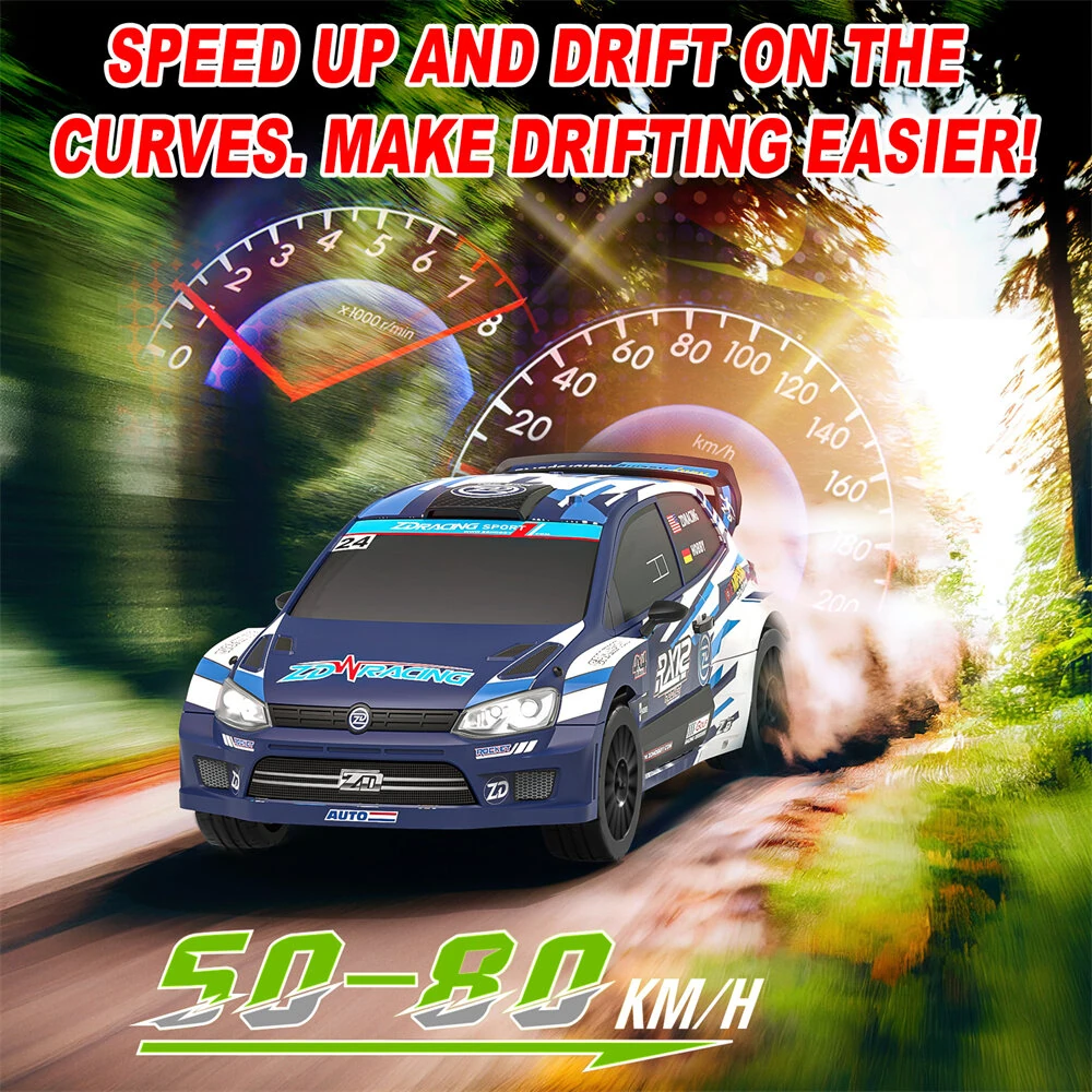 ZD Racing RX12 RTR 1/12 2.4G 4WD 80km/h 3S Brushless Drift Rally RC Car Gyro Metal Chassis Gear Oil Filled Shock LED Light Rocket Motor ESC High Speed Vehicles Models Toys - Image 7