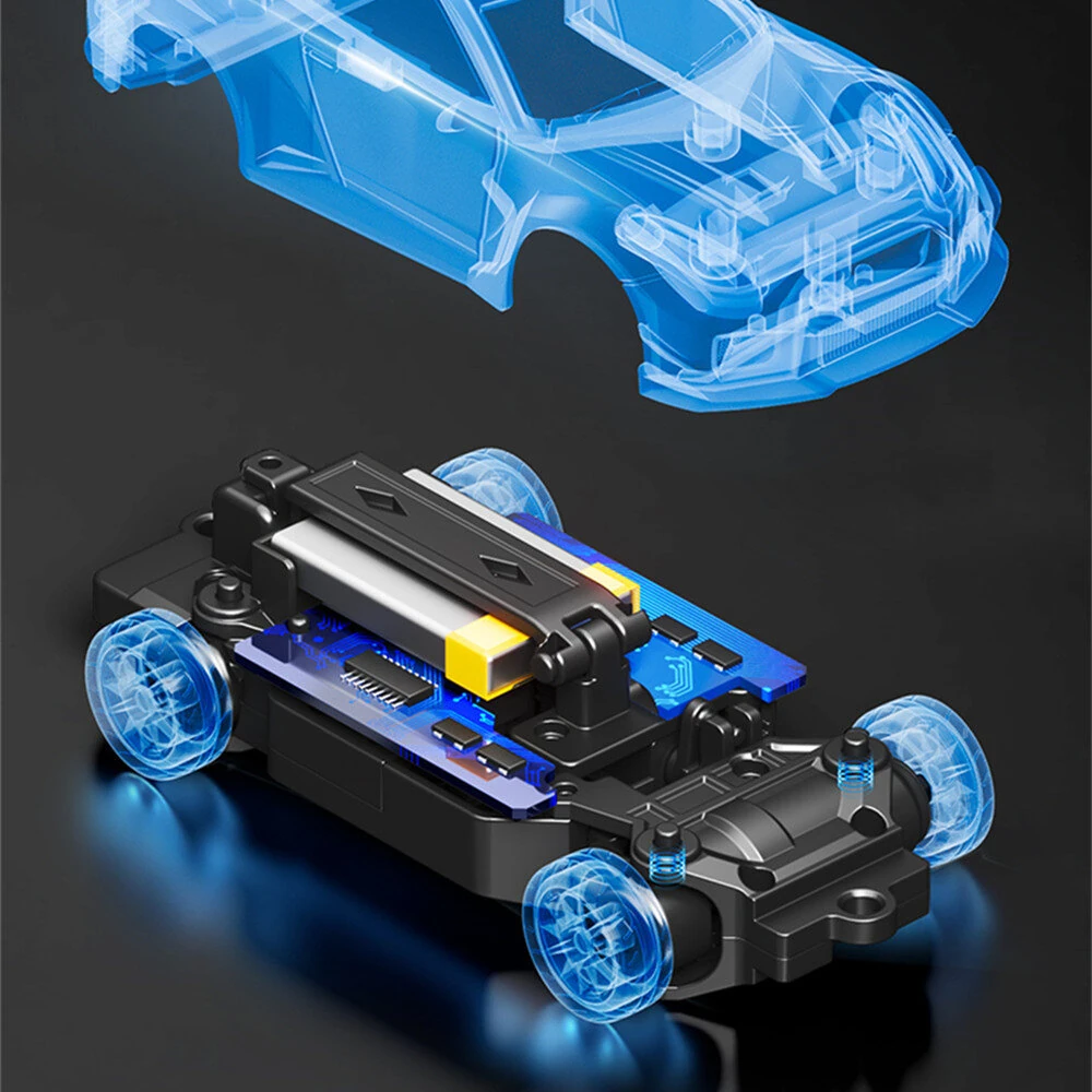 Hstar D43-02 RTR 1/43 2.4G 4WD Drift RC Car Gyro Mini Full Proportional Alloy Body Shell LED Light Remote Control High-Speed Motor On-Road Racing Vehicle Model Boys Gifts Toys - Image 9