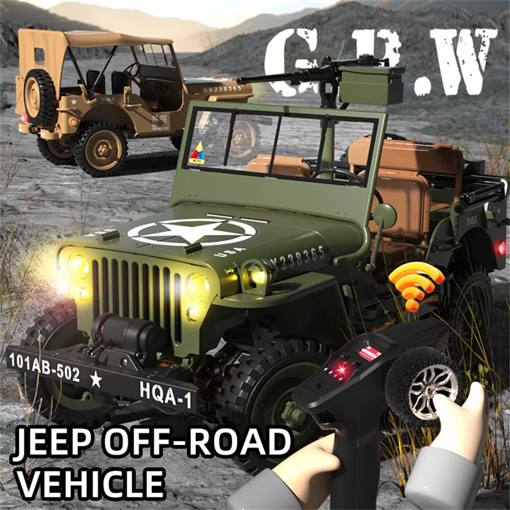 HG TRASPED HG4-58 RTR 1/14 2.4G 4WD RC Car Willys Military Truck for Jeep Off-Road Climbing LED Light Sound Winch Two Speed Metal Frame Rock Crawler Full Proportional Vehicles Models Toys - Image 5