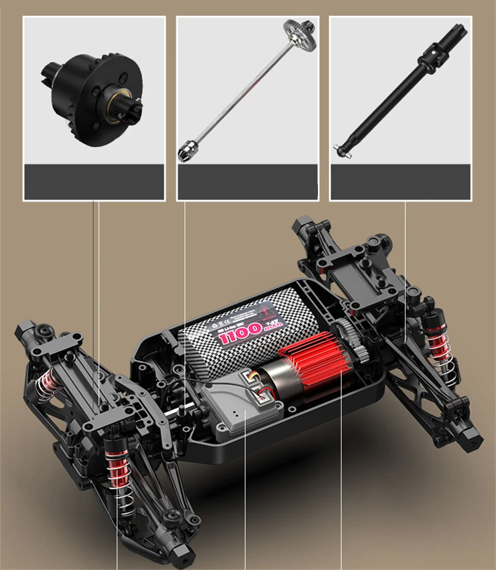 SMRC S910 1/16 2.4G 4WD RC Car Brushless/Brushed High Speed 35km/h 55km/h Off-Road Truck Full Proportional Vehicles Models Toys - Image 7