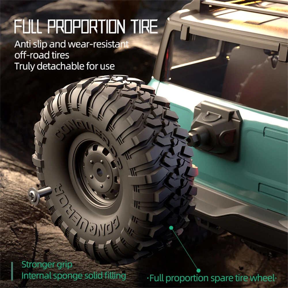 HB Toys RTR R1601/2/3 1/16 2.4G 4WD RC Car Full Proportional Rock Crawler LED Light Off-Road Climbing Truck Vehicles Models Toys - Image 8