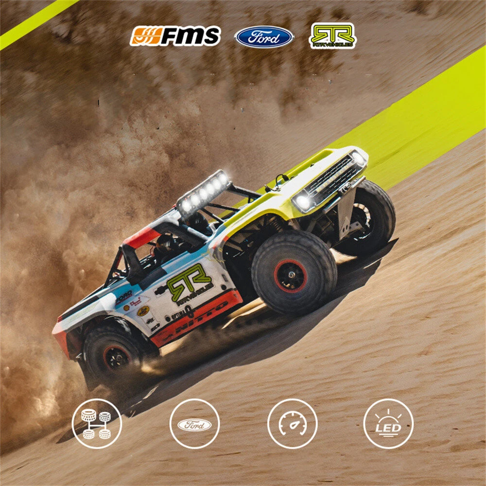 FMS 10702 for Ford Bronco 1/7 2.4G 4WD 80km/h RS EB Brushless RC Car Short Course Off-Road Truck Metal Chassis Hobbywing Motor ESC Metal Drive Shafts Gears Three Differentials Gyro LED Light Full Proportional Vehicles Models Toys - Image 6