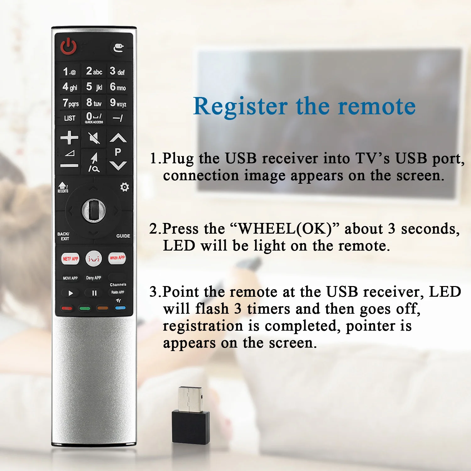 TV Remote Control Universal 2.4G Magic Mouse Remote Contro